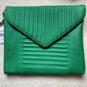 French Connection iPad Case Green Envelope Party Clutch